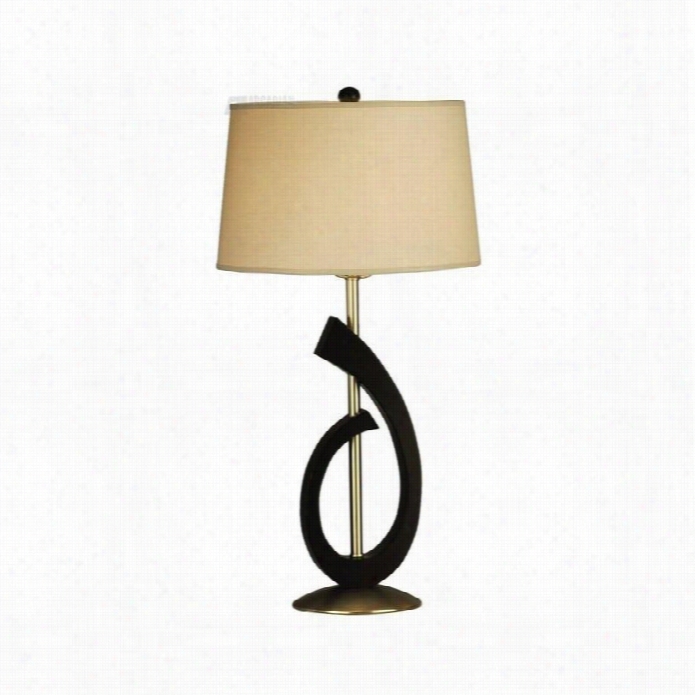 Nova Lighting Low Clef Wood Table Lamp In Mocha Coffee