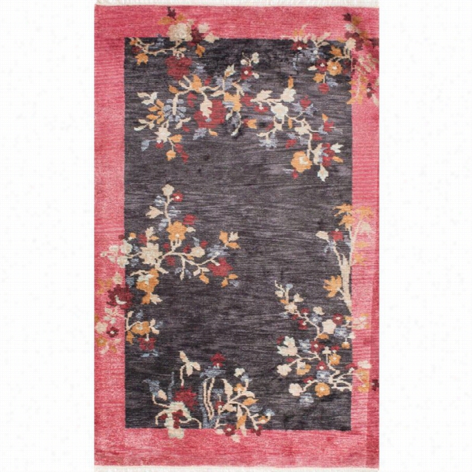 Nuloom 5' X 8' Hand  Knotted Margie Chinese Art Deco Rug In Charcoal