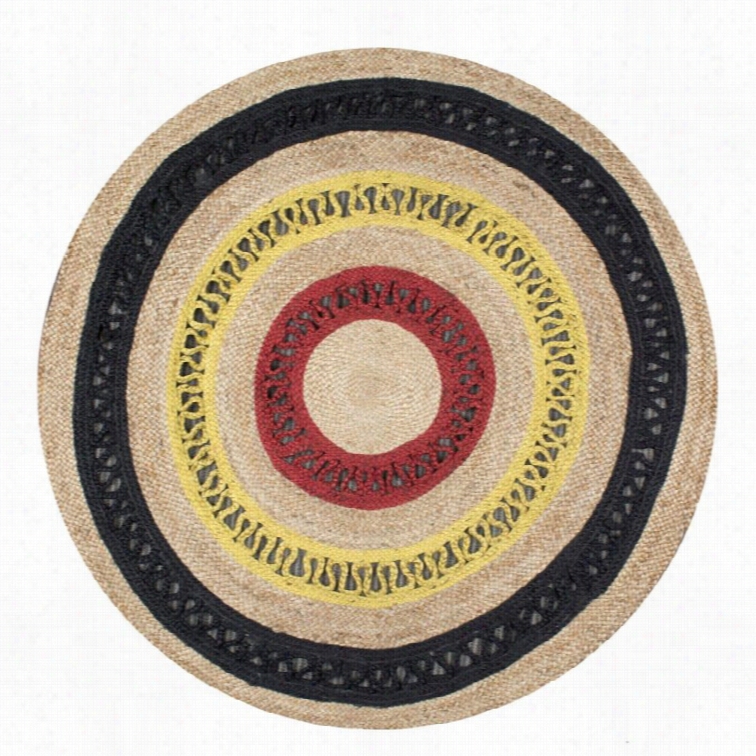 Nuloom 8' X 8' Hand Woven Chisolm Round Rug  In Red