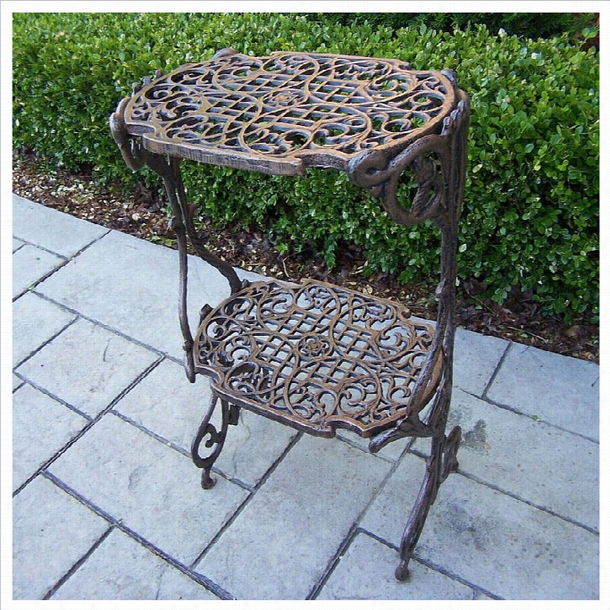 Oakland Living 2  Level Plat Stand In Antique Bronze