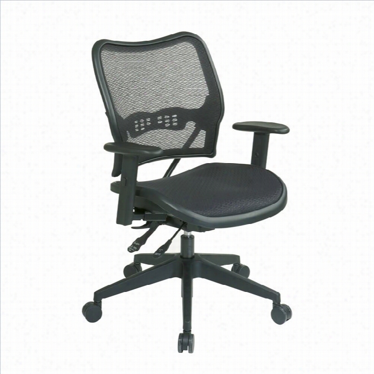 Office Star 133 Office Chair W/air Grrid Seat & Remote In Black