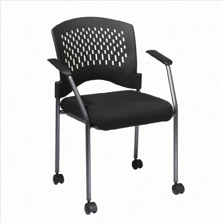 Office Star Visitors Guest Chair With Arms In Titanium-sanrgia