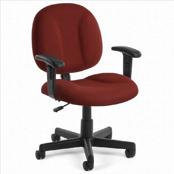 Ofm Superoffice Chair With Arms In Wine