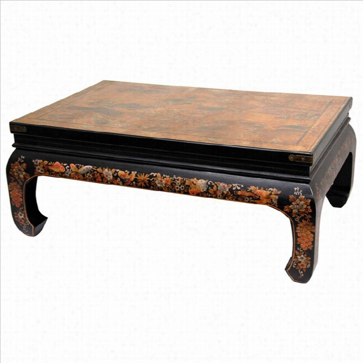 Oriental Furniture Peaceful Village Coffee Table Ih Gold