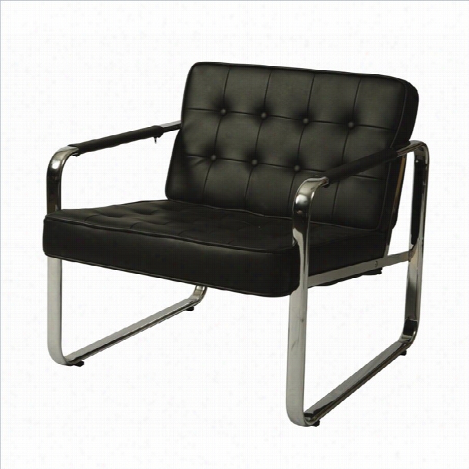 Pastel Furniture Tibet Faux Leather Club Chair In Black