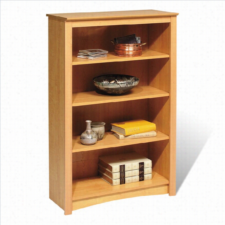 Prepac Sonoma 4 Shelf  48h Wood Bookcase In Maple