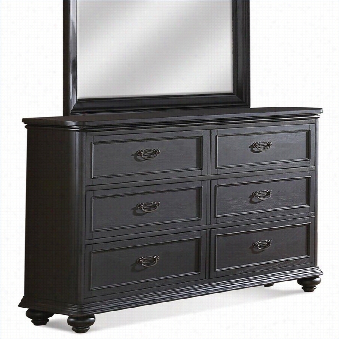 Riverside Furnitur E Belme Adee Six Drawer Dresser In Raven Black