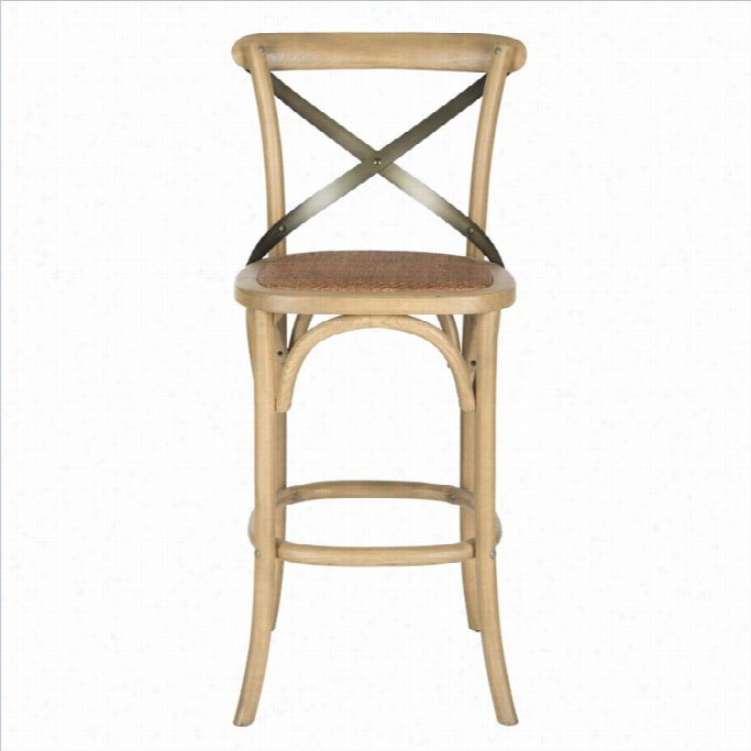 Safavieh Eleanor Oak Wood Barstool In Weathered Oak