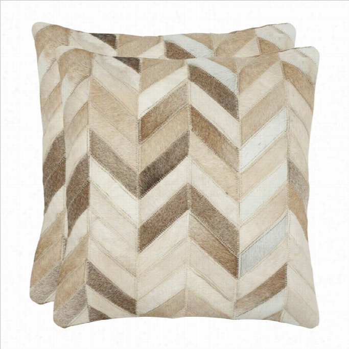 Safavieh Marely 22-inch Decorative Pillows In Tan (contrive Of 2)