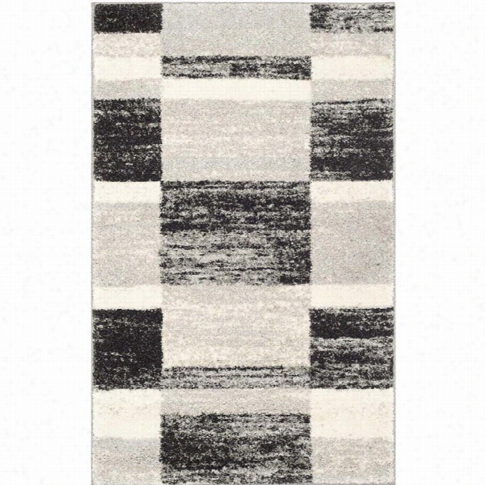 Safavieh Retro Runner Rug In Black / Light Grey