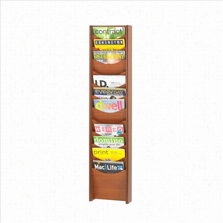 Safco 12-pocket Wood Warehouse Rack In Cherry