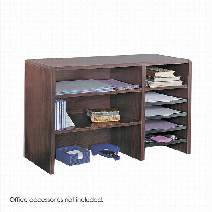 Safco 299w Compact Desk Top Organizer In Mahogany