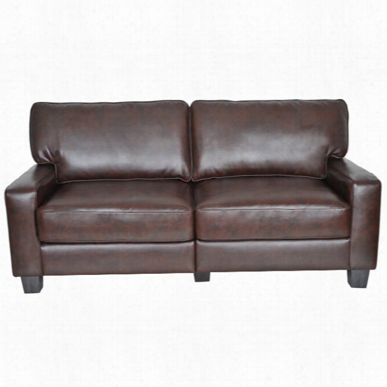 Serta Rta Monaco 77 Bonded Leather Sofa In Brown