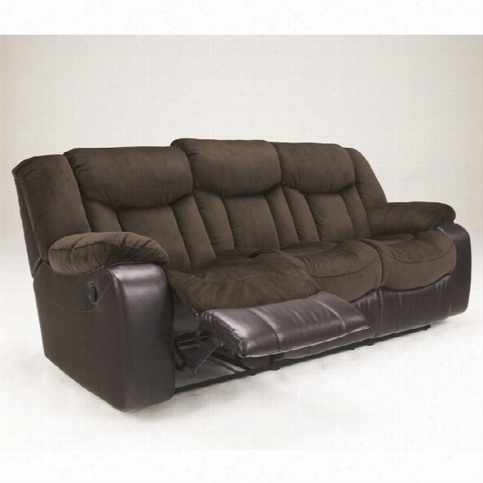 Signature Design By Ashley Furniture Tafron M Icrofiber Reclkning Sofa In Java