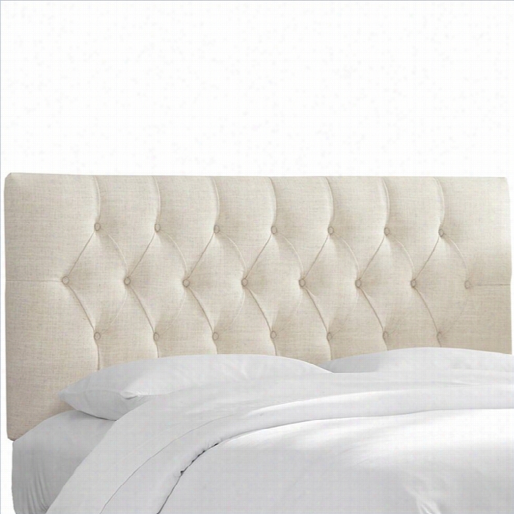 Skylnie Furniture Tufted Pqnal Headboard In White-twin
