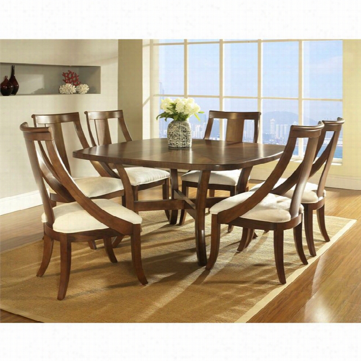 Somerton Gatsby Square Dining Table In Medium Brown Walnut