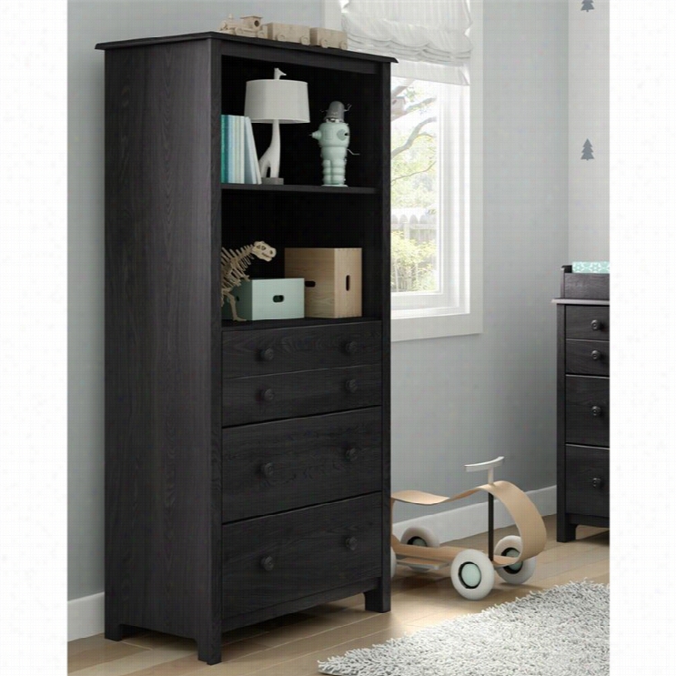 South Shore Litttle Sileys 3 Drawer Wood Bookcase In Gray Aok