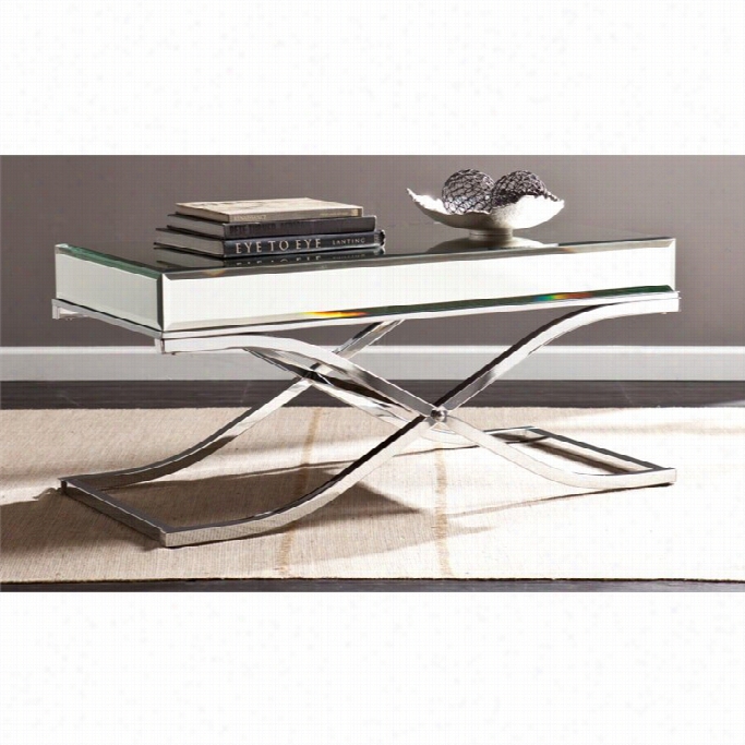 Southern Enterprises Ava Mirrored Coffee Table In Chrome