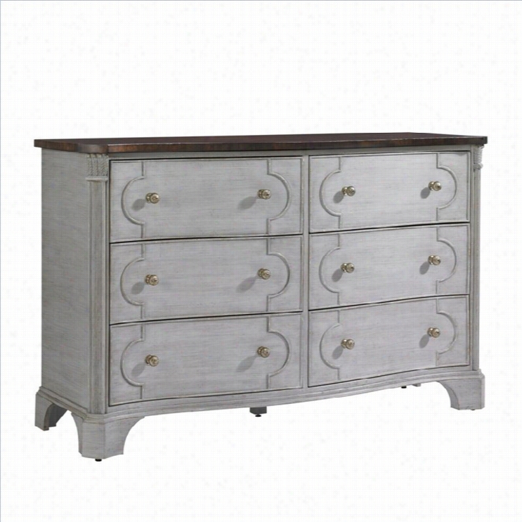 Stanley Fur Niture Charleeston Regency Island House Dresser In Gray-haired Linen