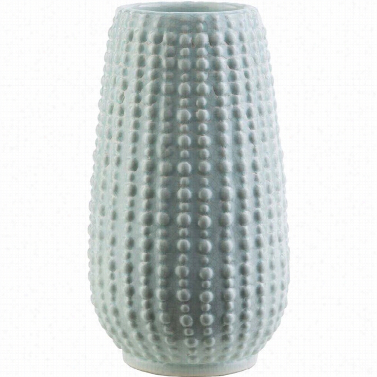 Surya Clearwater 11.42 X 6.5 Ceramic Vase In Lgossy Teal