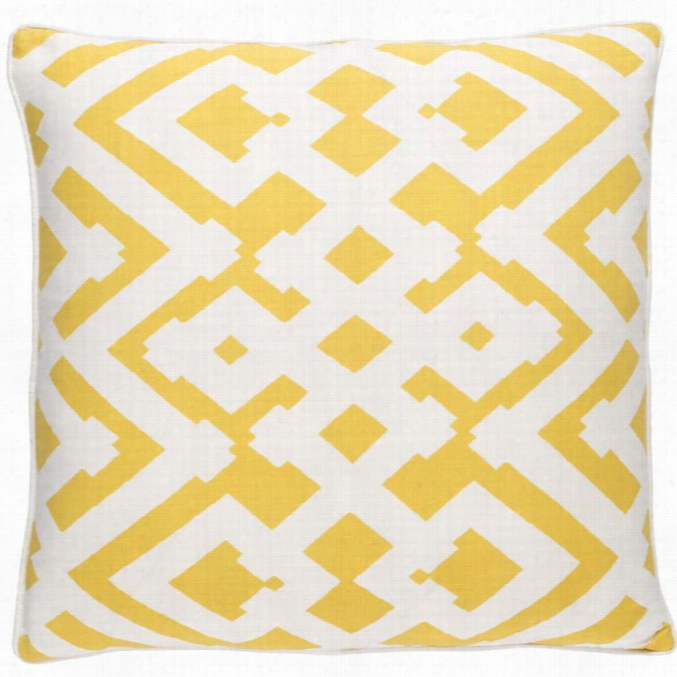 Surya Large Zig Zag Poly Flll 22 Square Pillow In Yellow