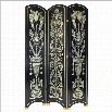 Wayborn Classic Floral Room Divider in Black and Silver
