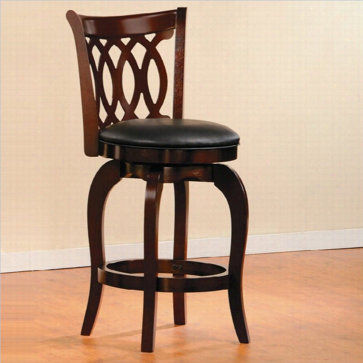 Trent Home Shapel 24 Swivee Counter Stool In Cherry (set Of 2)