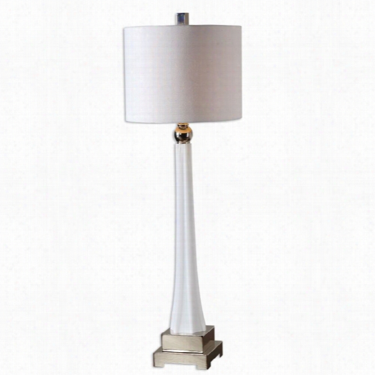 Uttermost Boretto Thick Ribbed Glass Lamp In White