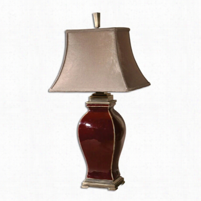 Uttermost Rory Ceramic Table Lamp In Burgandy