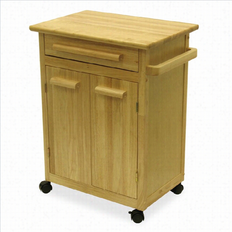 Winsome Beec Hwood Butcher Block Kitchen Cart In Natral Finihs