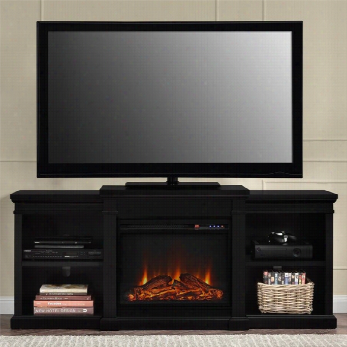 Altra Manchester 66tv Stand With Side Shelves In Black