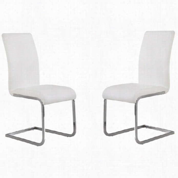 Armen Living Amanda Dining Cchair In White (set Of 2)