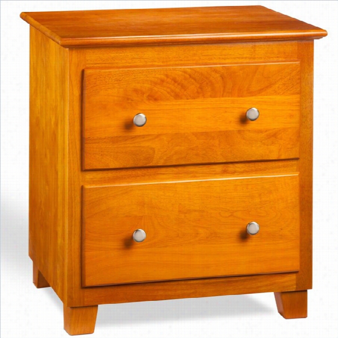 Atlantic Furnituure 2 Draer Nightstand N Caramel Latte