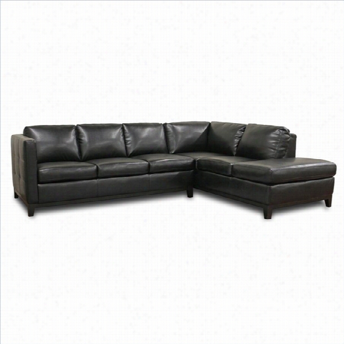 Baxton Studio Rohn Leathre Sectional Sofa In Black