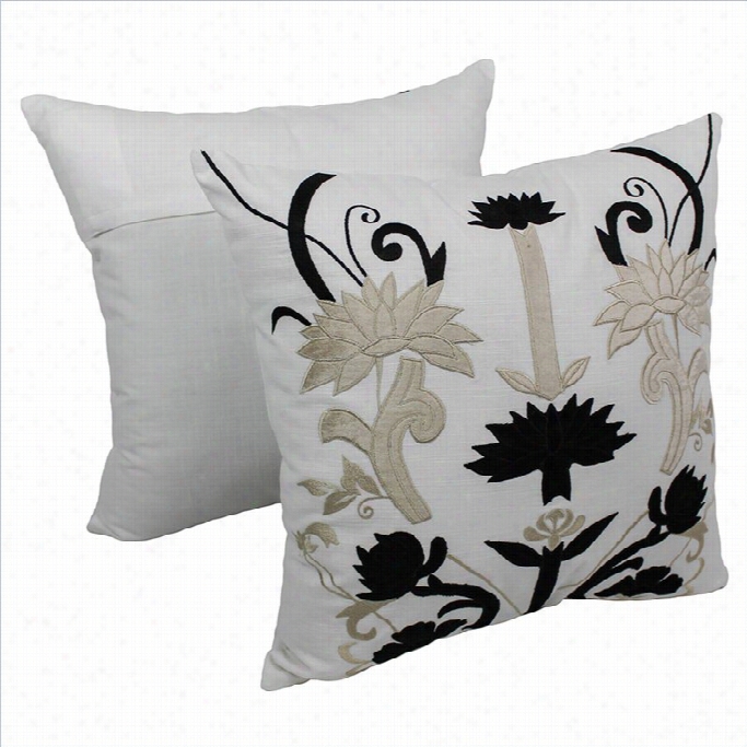 Blazing Needles Indian Elegance Throw Pillow In Ivory