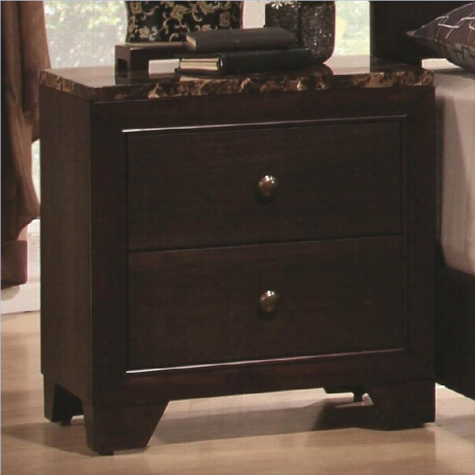 Coaster  Conner Niight Stand With Faux Marble Top In Walnut