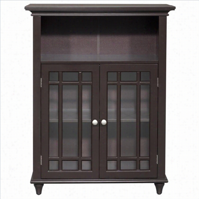 Elegant Home Fashions Neal 2-door Lfoor Cabinet In  Dark Espresso