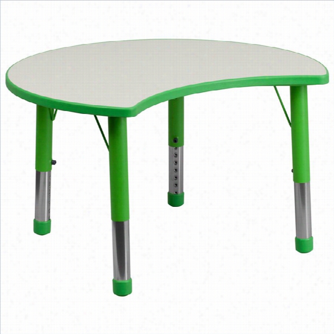Flash  Furniture Curved Lastic Activity Table In Green