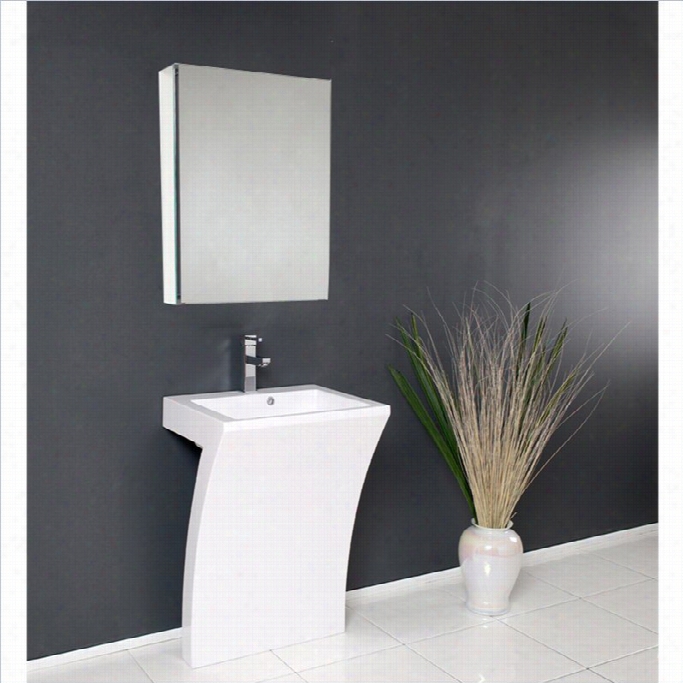 Fresca Lucido Quadro Bathroom Vanity Set In White-savio In Brushed Nickel