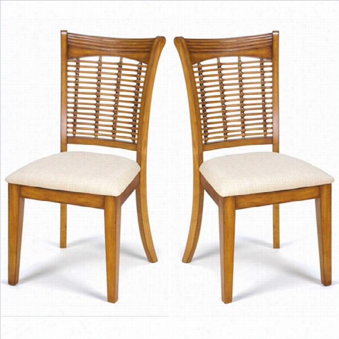 Hillsdale Bayberry Fabfic Dining Chair In Oak Finish (set Of 2)