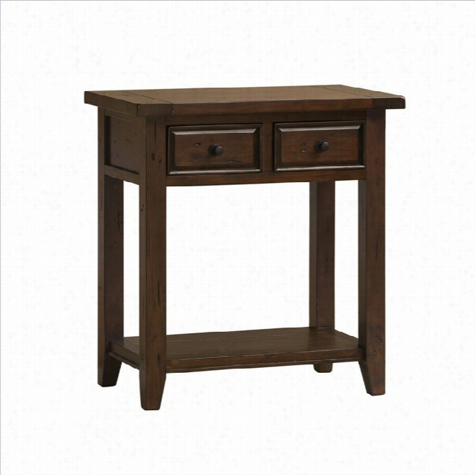 Hillsdale Tuscan Retreat 2 Drawer Console Table In Rustic Mahogany