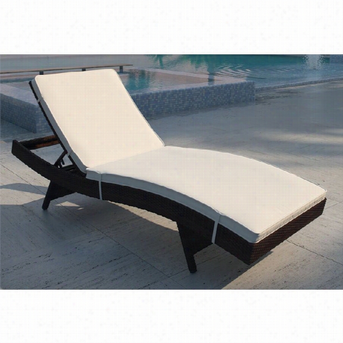 Modway Peer Patio Chaise In Brown And White