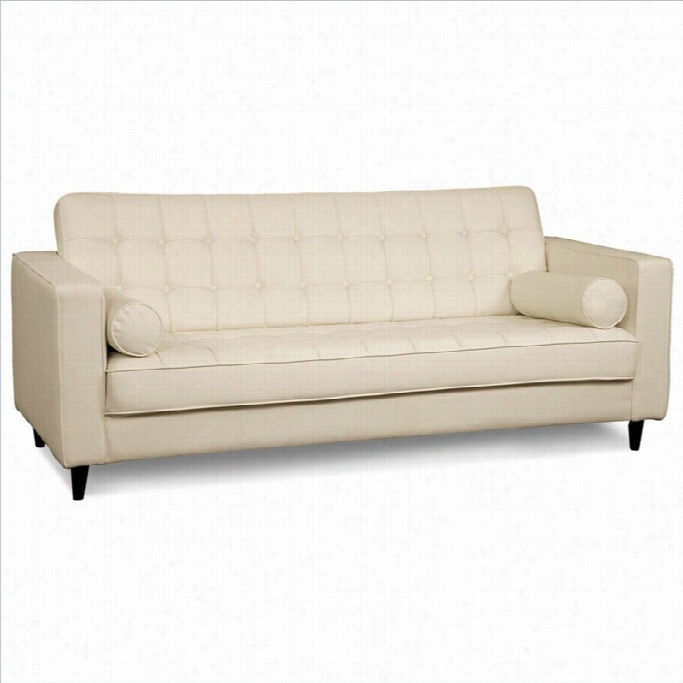 Moe's Romano Faux Leather Sofa In White