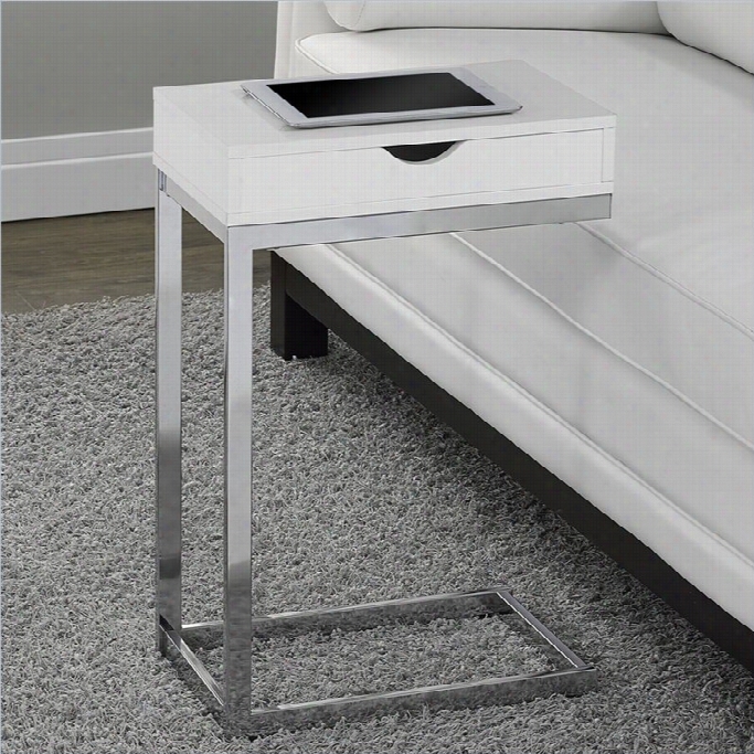 Monarch Hollow-core Accent Table In Glossy White