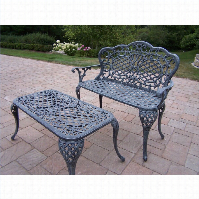 Oakladn Livinng Mississippi Lattice Figure 2 Piece Loveseat Set In Verdi  Gray