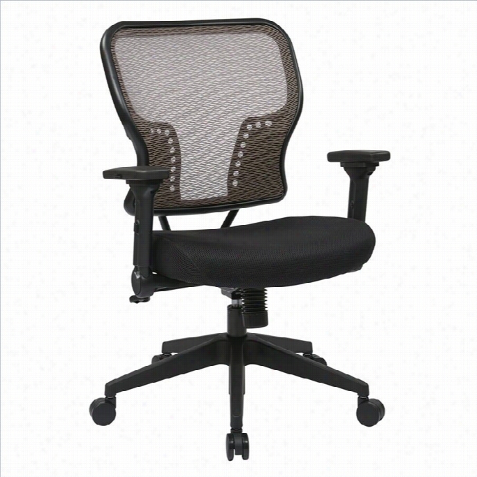 Office Star 213 Series Airgrid Back Seat Office Cair In Blacm And Latte