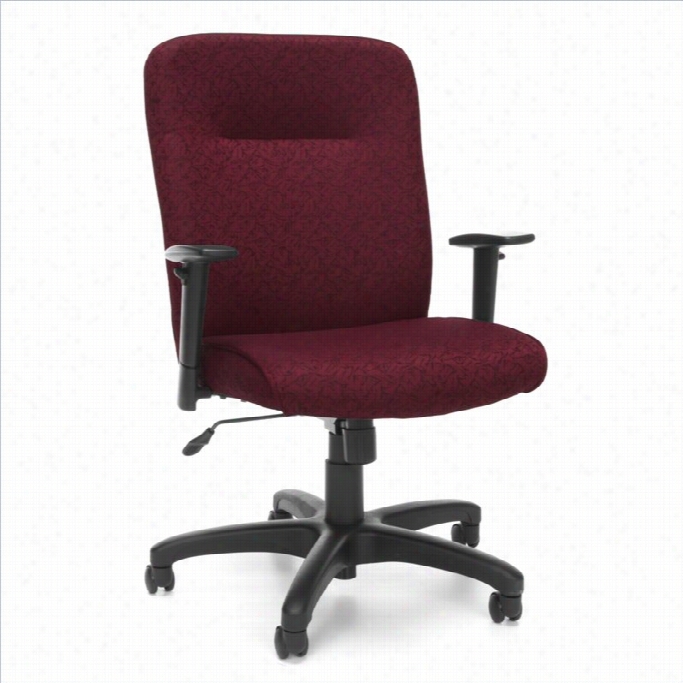 Ofm Exec Conference Office Chair With Adjustable  Arms  In Burgundy