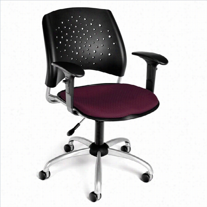 Ofm Star Swivel Office Chair With Arms In Burgundy