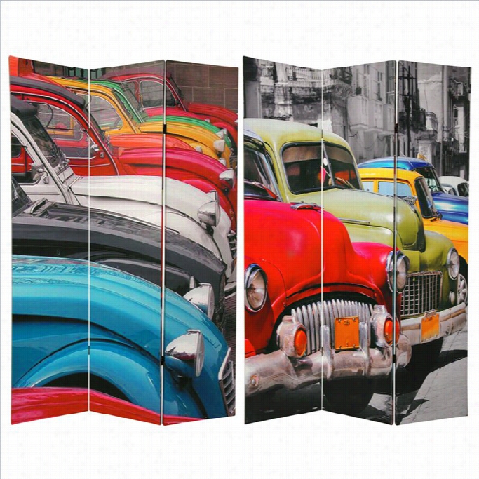 Oriental Furniture 6' Tall Colorful Cars Room Distributer N Multicolor