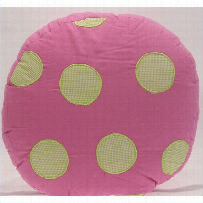 Pem America Ccrazy Laxybug Round Pillow In Pink And Lime Green